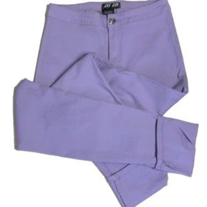 Lilac high wasted skinny leg pants.